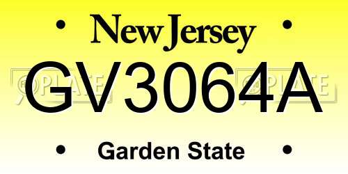 GV3064A New Jersey License Plate