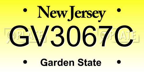 GV3067C New Jersey License Plate