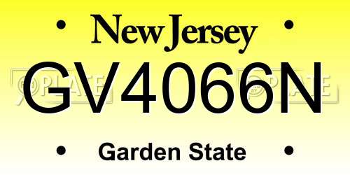 GV4066N New Jersey License Plate