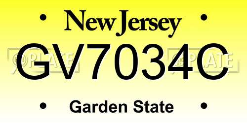 GV7034C New Jersey License Plate