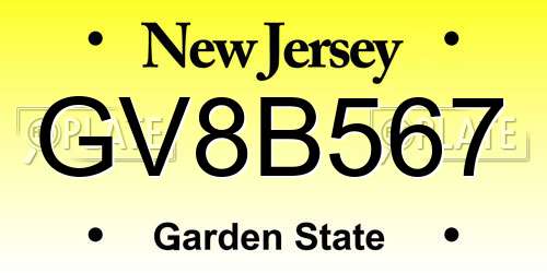 GV8B567 New Jersey License Plate