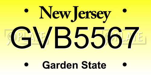 GVB5567 New Jersey License Plate