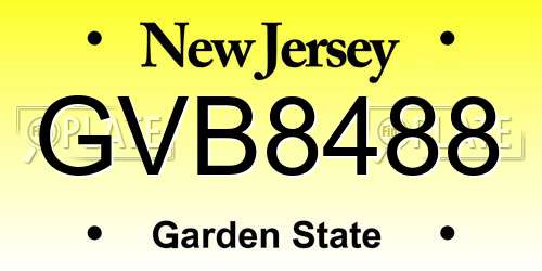 GVB8488 New Jersey License Plate