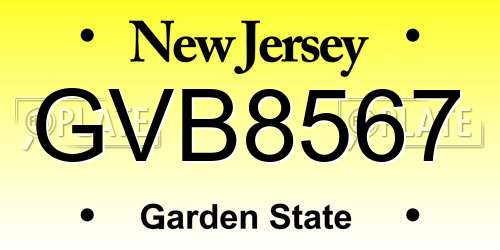 GVB8567 New Jersey License Plate