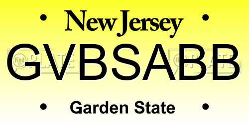 GVBSABB New Jersey License Plate