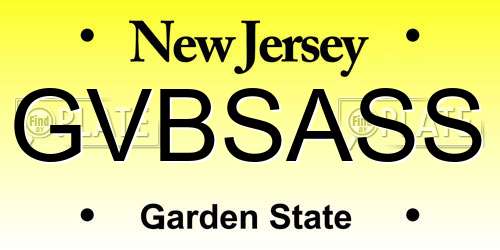 GVBSASS New Jersey License Plate