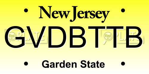 GVDBTTB New Jersey License Plate