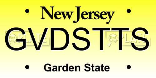 GVDSTTS New Jersey License Plate