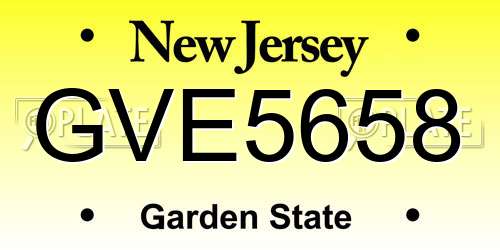 GVE5658 New Jersey License Plate