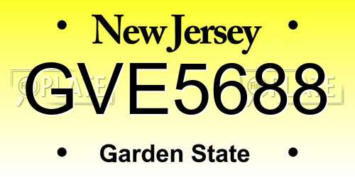 GVE5688 New Jersey License Plate