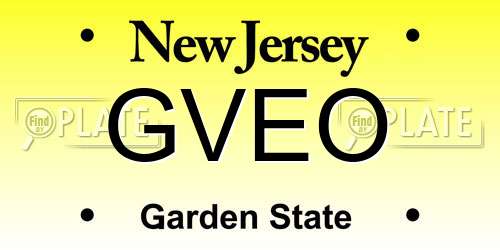 GVEO New Jersey License Plate
