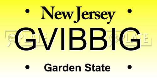 GVIBBIG New Jersey License Plate