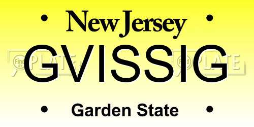 GVISSIG New Jersey License Plate