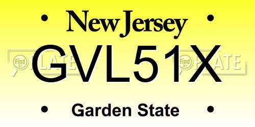 GVL51X New Jersey License Plate
