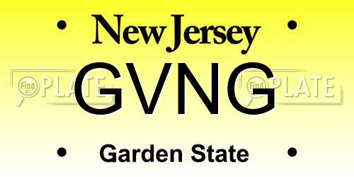 GVNG New Jersey License Plate