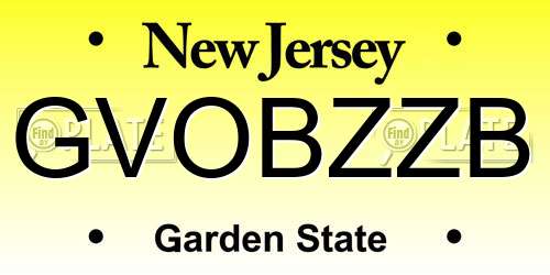 GVOBZZB New Jersey License Plate