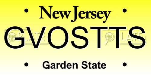 GVOSTTS New Jersey License Plate