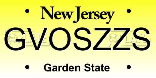 GVOSZZS New Jersey License Plate