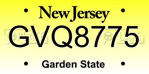 GVQ8775 New Jersey License Plate