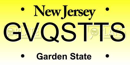 GVQSTTS New Jersey License Plate