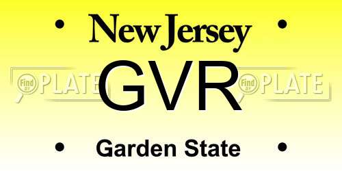 GVR New Jersey License Plate