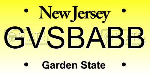 GVSBABB New Jersey License Plate