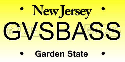 GVSBASS New Jersey License Plate