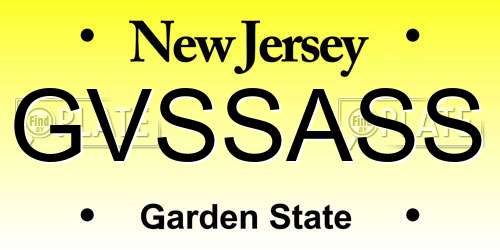 GVSSASS New Jersey License Plate