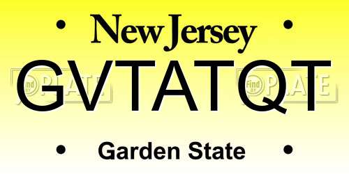 GVTATQT New Jersey License Plate