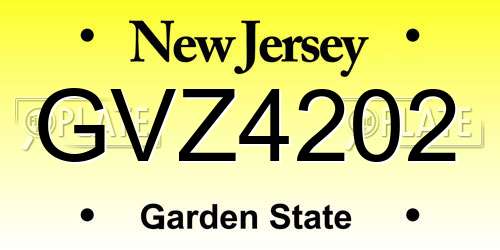 GVZ4202 New Jersey License Plate