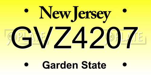 GVZ4207 New Jersey License Plate