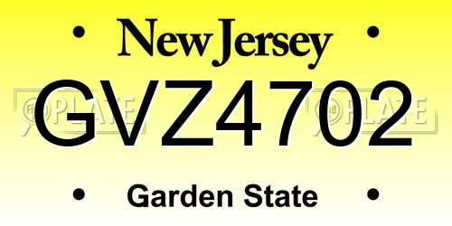 GVZ4702 New Jersey License Plate