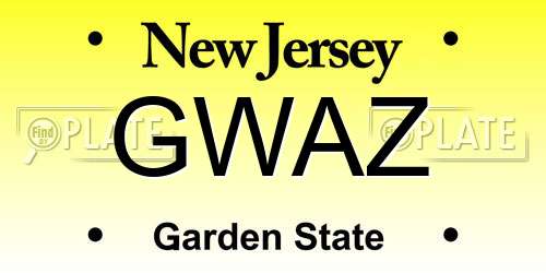 GWAZ New Jersey License Plate