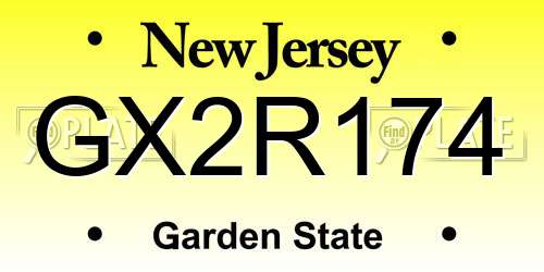 GX2R174 New Jersey License Plate