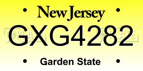 GXG4282 New Jersey License Plate