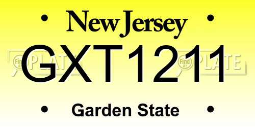 GXT1211 New Jersey License Plate