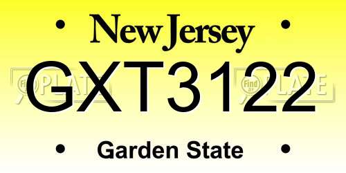 GXT3122 New Jersey License Plate