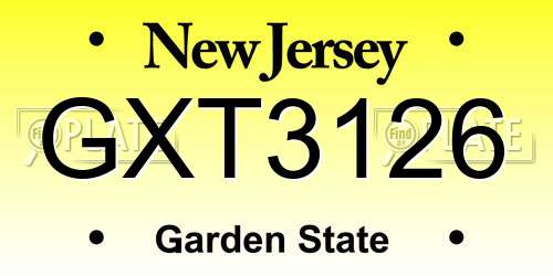 GXT3126 New Jersey License Plate