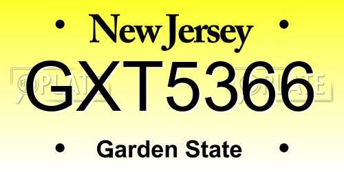 GXT5366 New Jersey License Plate