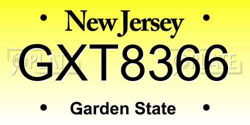 GXT8366 New Jersey License Plate