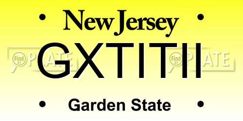 GXTITII New Jersey License Plate