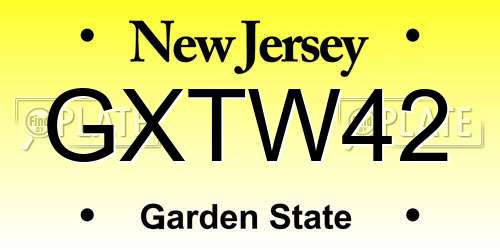 GXTW42 New Jersey License Plate