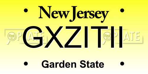 GXZITII New Jersey License Plate
