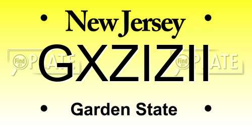 GXZIZII New Jersey License Plate
