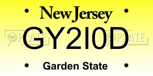 GY2I0D New Jersey License Plate