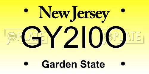 GY2I0O New Jersey License Plate