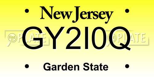 GY2I0Q New Jersey License Plate