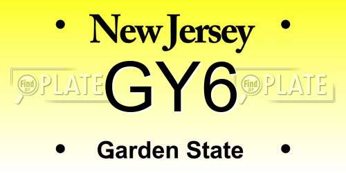 GY6 New Jersey License Plate