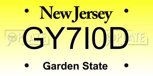 GY7I0D New Jersey License Plate