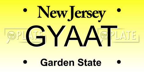 GYAAT New Jersey License Plate